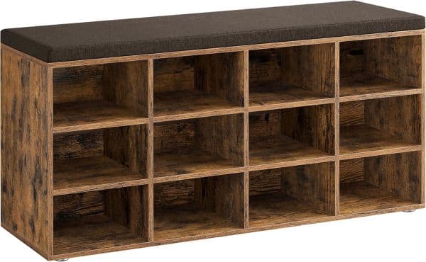 Banc à Chaussures 12 Paires Rustique